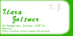 klara zoltner business card